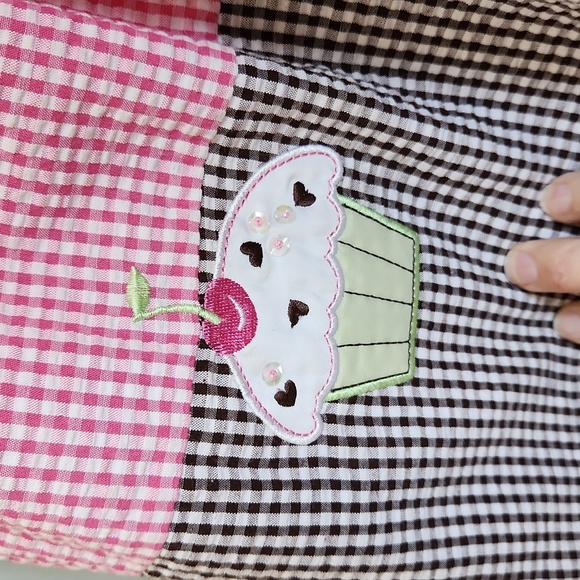 Rare, Too!, Girl's, Sz 4T, Pink & White +Br &White Gingham w 4 Appliques - Picture 7 of 10